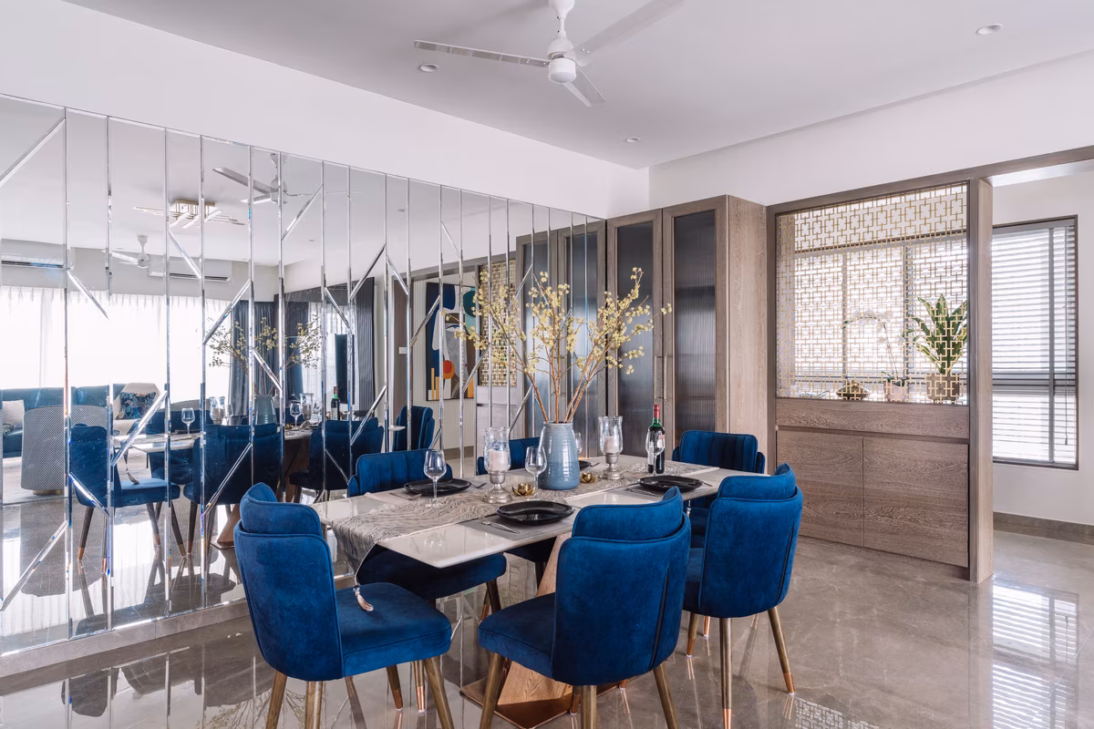 Living room interior styled by ASK Design and Build at Ashford Royale, Nahur