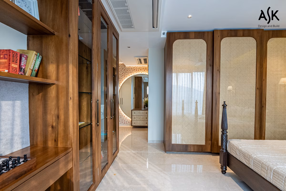 Master bedroom styled by ASK Design and Build at Oberoi Enigma, Mulund