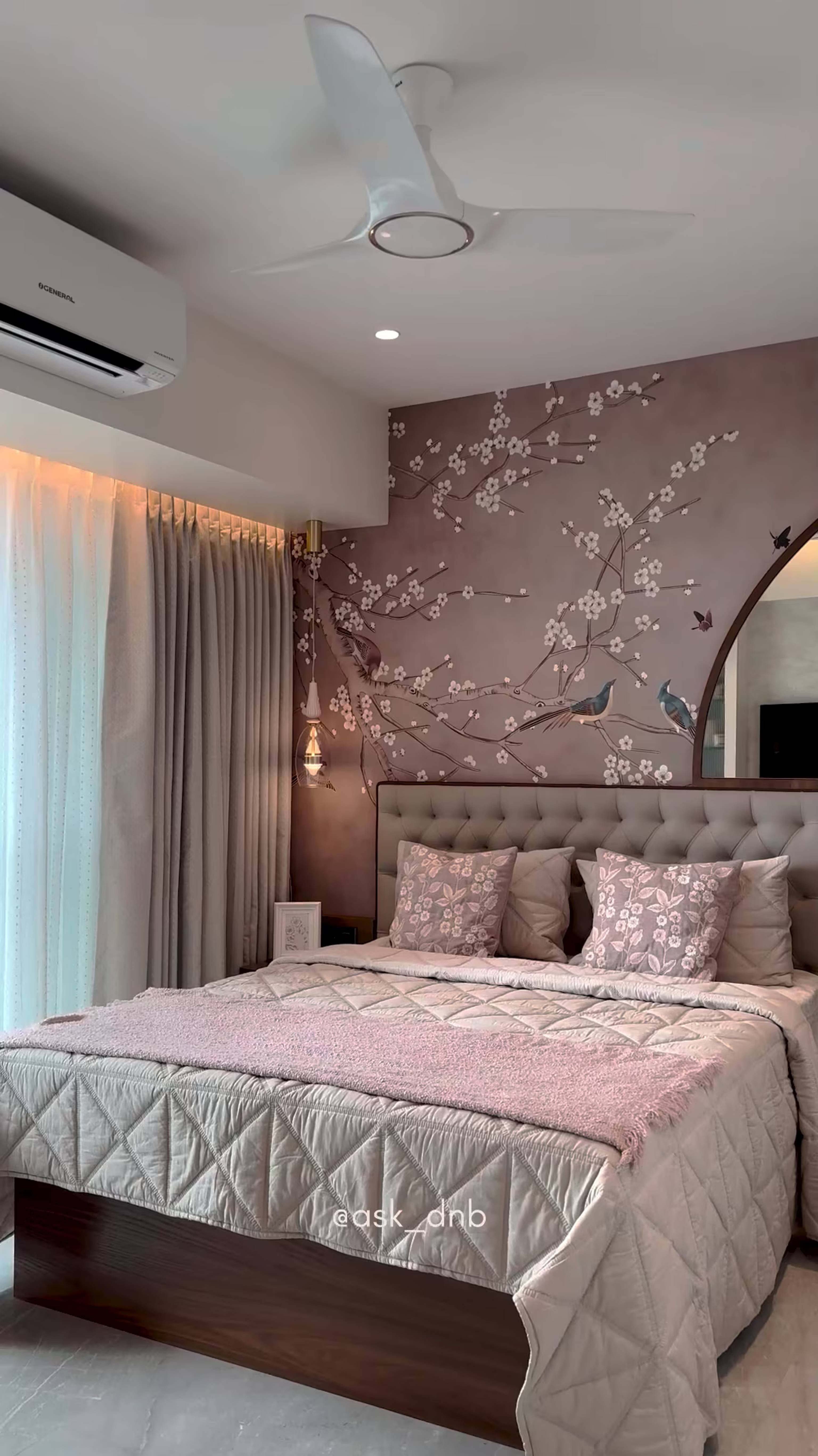 Master bedroom interior design at Ashford Royale, Nahur by ASK Design and Build