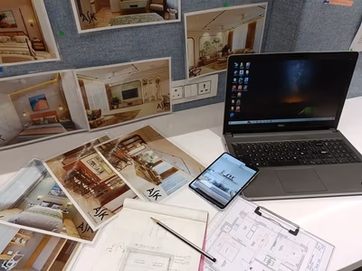 Modern commercial office space showcasing professional interior design with efficient space planning