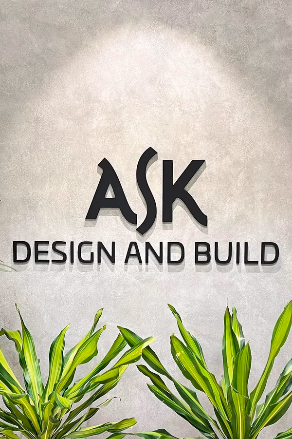 ASK Design and Build logo on office wall in Vashi, Navi Mumbai